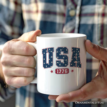 Carregar imagem no visualizador da galeria, USA 1776 Stars Personalized Mug, Bold Patriotic Gift with Custom Name