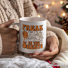 Carregar imagem no visualizador da galeria, Freak in the Sheets Ghost Personalized Mug, Naughty Halloween Gift with Custom Name