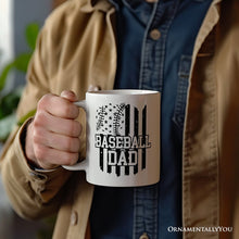 Load image into Gallery viewer, Baseball Dad Personalized Mug, Patriotic Gift for Sports Fathers with Custom Name