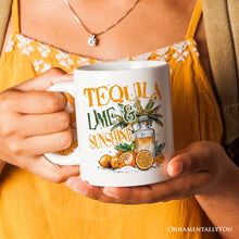 Carregar imagem no visualizador da galeria, Tequila Lime & Sunshine Personalized Mug, Tropical Summer Gift with Custom Name
