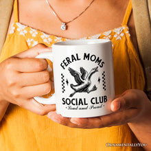 Carregar imagem no visualizador da galeria, Feral Moms Social Club Personalized Mug , Funny Goose Gift for Mothers with Custom Name
