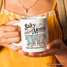 Carregar imagem no visualizador da galeria, Salty Moms Beach Club Personalized Mug, Retro Summer Gift with Custom Name