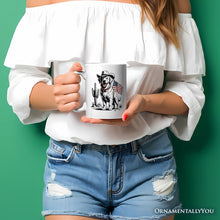 Load image into Gallery viewer, American Cowboy Dog Personalized Mug, Western 4th of July Gift with Custom Name