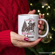 Load image into Gallery viewer, Annual North Pole Rodeo Personalized Mug, Funny Cowboy Santa Christmas Gift with Custom Name