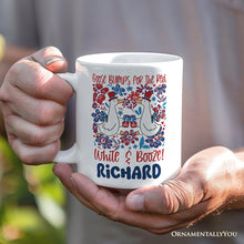 Carregar imagem no visualizador da galeria, Goose Bumps for the Red, White & Booze Personalized Mug, Funny 4th of July Gift with Custom Name