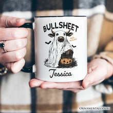 Carregar imagem no visualizador da galeria, Bullsheet Halloween Bull Personalized Mug, Hilarious Cow Gift with Custom Name
