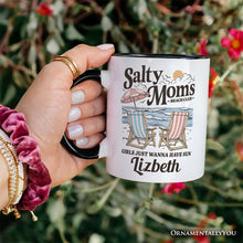 Carregar imagem no visualizador da galeria, Salty Moms Beach Club Personalized Mug, Retro Summer Gift with Custom Name