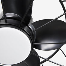 Carregar imagem no visualizador da galeria, 20 Inch Vistula Outdoor DC Motor Black Industrial Hanging Buckle Downrod Ceiling Fan with Light