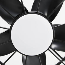 Carregar imagem no visualizador da galeria, 20 Inch Vistula Outdoor DC Motor Black Industrial Hanging Buckle Downrod Ceiling Fan with Light