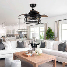 Carregar imagem no visualizador da galeria, 36" 3 Blades Modern Ceiling Fan with Lighting and Remote Control