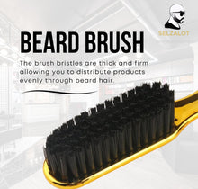Load image into Gallery viewer, Double-Sided Beard Brush & Beard Comb Barber Brush for Grooming Beard Non-Slip & Sturdy Bristle Brush for Clean Cuts Professional Barber Comb for Beard & Hair Edge Control Brush Barber Accessories