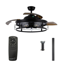 Carregar imagem no visualizador da galeria, 52" Jamshedpur Industrial Downrod Mount Ceiling Fan with Lighting and Remote Control