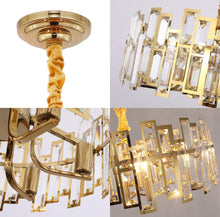 Carregar imagem no visualizador da galeria, Akeelighting Gold Chandeliers Lighting Modern Crystal Chandelier 6 Light Contemporary Girls Bedroom Dining Room Ceiling Hanging Pendant Chandelier Lighting Fixture