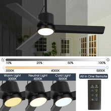 Carregar imagem no visualizador da galeria, 42 Inch Rhine Indoor/Wet Outdoor IP65 Black Anywhere Waterproof Ceiling Fan with LED Light and Convenient Hanging Hook
