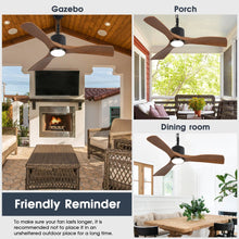 Carregar imagem no visualizador da galeria, 42 Inch Patio Guard IP65 Outdoor DC Motor Black Modern Hanging Buckle Downrod Ceiling Fan with Light