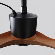 Carregar imagem no visualizador da galeria, 42 Inch Patio Guard IP65 Outdoor DC Motor Black Modern Hanging Buckle Downrod Ceiling Fan with Light