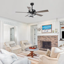 Carregar imagem no visualizador da galeria, 52 Inch Oregon DC Motor Modern Downrod Ceiling Fan with LED Light