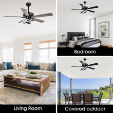 Carregar imagem no visualizador da galeria, 52 Inch Oregon DC Motor Modern Downrod Ceiling Fan with LED Light