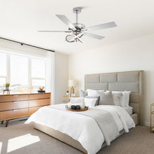 Carregar imagem no visualizador da galeria, 52 Inch Oregon DC Motor Modern Downrod Ceiling Fan with LED Light