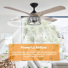 Carregar imagem no visualizador da galeria, 52" Tata Nagar Farmhouse Downrod Mount Reversible Crystal Ceiling Fan with Lighting and Remote Control