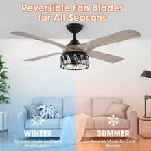 Carregar imagem no visualizador da galeria, 52" Tata Nagar Farmhouse Downrod Mount Reversible Crystal Ceiling Fan with Lighting and Remote Control