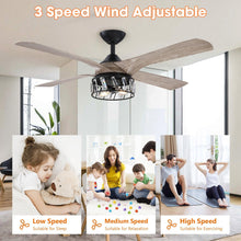 Carregar imagem no visualizador da galeria, 52" Tata Nagar Farmhouse Downrod Mount Reversible Crystal Ceiling Fan with Lighting and Remote Control