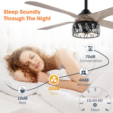 Carregar imagem no visualizador da galeria, 52" Tata Nagar Farmhouse Downrod Mount Reversible Crystal Ceiling Fan with Lighting and Remote Control