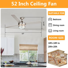 Carregar imagem no visualizador da galeria, 52" Cason Modern Downrod Mount Reversible Ceiling Fan with Lighting and Remote Control