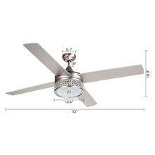 Carregar imagem no visualizador da galeria, 52" Cason Modern Downrod Mount Reversible Ceiling Fan with Lighting and Remote Control