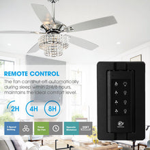 Carregar imagem no visualizador da galeria, 52" Howell Modern Downrod Mount Reversible Crystal Ceiling Fan with Lighting and Remote Control