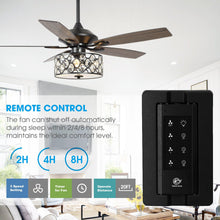 Carregar imagem no visualizador da galeria, 52" Tibuh Modern Downrod Mount Reversible Crystal Ceiling Fan with Lighting and Remote Control
