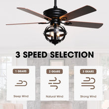 Carregar imagem no visualizador da galeria, 52" Wilburton Industrial Downrod Mount Reversible Ceiling Fan with Lighting and Remote Control