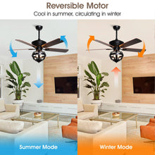 Carregar imagem no visualizador da galeria, 52" Wilburton Industrial Downrod Mount Reversible Ceiling Fan with Lighting and Remote Control