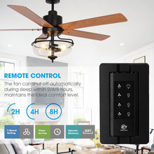 Carregar imagem no visualizador da galeria, 52" Mumbai Industrial Downrod Mount Reversible Ceiling Fan with Lighting and Remote Control