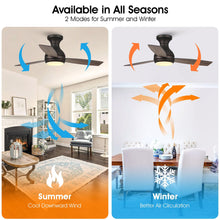 Carregar imagem no visualizador da galeria, 48" Beckette Farmhouse Flush Mount Reversible Ceiling Fan with Lighting and Remote Control