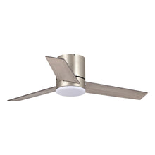 Carregar imagem no visualizador da galeria, 48" Satin Nickel Flush Mount Low Profile Ceiling Fan with LED Lighting