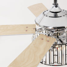 Carregar imagem no visualizador da galeria, 52" Dicken Modern Downrod Mount Reversible Crystal Ceiling Fan with Lighting and Remote Control