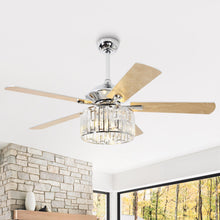 Carregar imagem no visualizador da galeria, 52" Dicken Modern Downrod Mount Reversible Crystal Ceiling Fan with Lighting and Remote Control