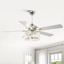 Carregar imagem no visualizador da galeria, 52" Dicken Modern Downrod Mount Reversible Crystal Ceiling Fan with Lighting and Remote Control