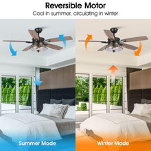 Carregar imagem no visualizador da galeria, 52" Antone Industrial Downrod Mount Reversible Ceiling Fan with Lighting and Remote Control