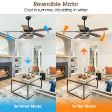 Carregar imagem no visualizador da galeria, 52" Hyderabad-Secunderabad Farmhouse Downrod Mount Reversible Ceiling Fan with Lighting and Remote Control