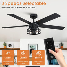 Carregar imagem no visualizador da galeria, 52" Prayag Industrial Downrod Mount Reversible Ceiling Fan with Lighting and Remote Control