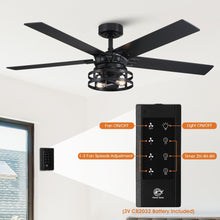Carregar imagem no visualizador da galeria, 52" Prayag Industrial Downrod Mount Reversible Ceiling Fan with Lighting and Remote Control