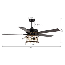 Carregar imagem no visualizador da galeria, 52" New Delhi Industrial Downrod Mount Reversible Ceiling Fan with Lighting and Remote Control