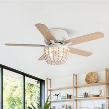Carregar imagem no visualizador da galeria, 48" New Delhi Farmhouse Flush Mount Reversible Ceiling Fan with Lighting and Remote Control
