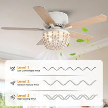 Carregar imagem no visualizador da galeria, 48" New Delhi Farmhouse Flush Mount Reversible Ceiling Fan with Lighting and Remote Control