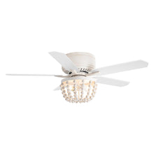 Carregar imagem no visualizador da galeria, 48" New Delhi Farmhouse Flush Mount Reversible Ceiling Fan with Lighting and Remote Control