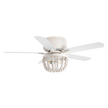 Carregar imagem no visualizador da galeria, 48" New Delhi Farmhouse Flush Mount Reversible Ceiling Fan with Lighting and Remote Control
