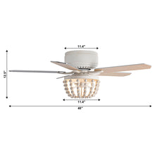 Carregar imagem no visualizador da galeria, 48" New Delhi Farmhouse Flush Mount Reversible Ceiling Fan with Lighting and Remote Control