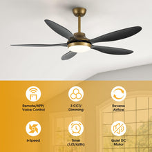 Carregar imagem no visualizador da galeria, 52" Punjab Smart Fan with LED Light